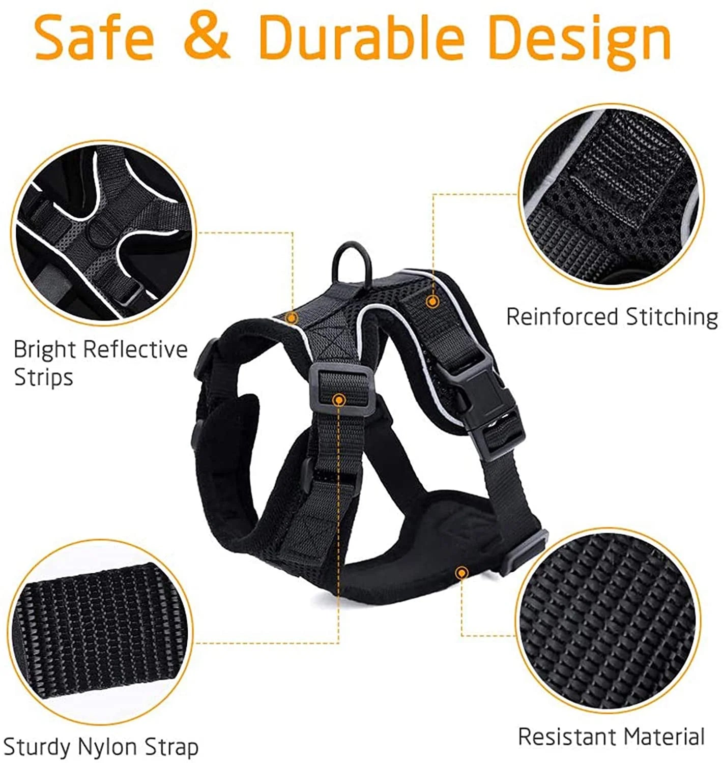 Breathable Cat Harness and Leash – No-Escape Adjustable Vest for Safe Outdoor Walks